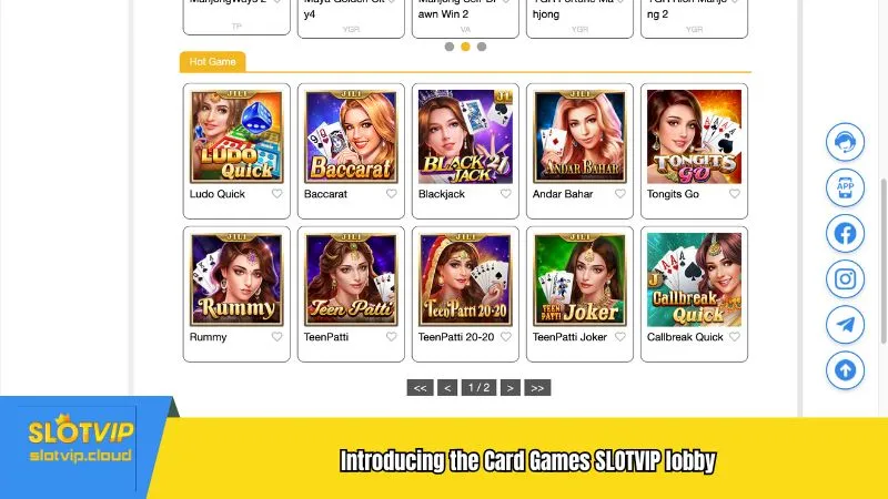 Introducing the Card Games SLOTVIP lobby