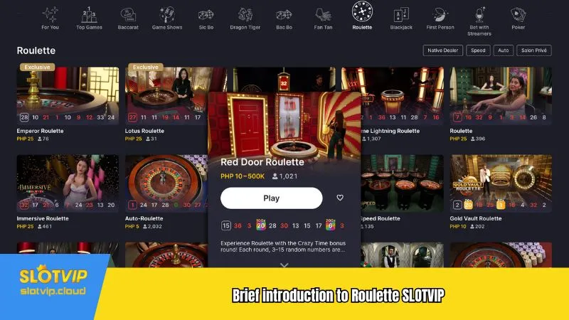 Brief introduction to Roulette SLOTVIP