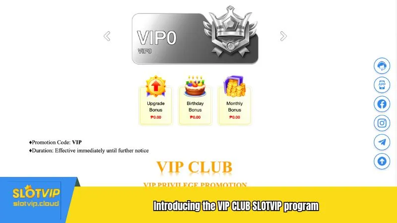 Introducing the VIP CLUB SLOTVIP program