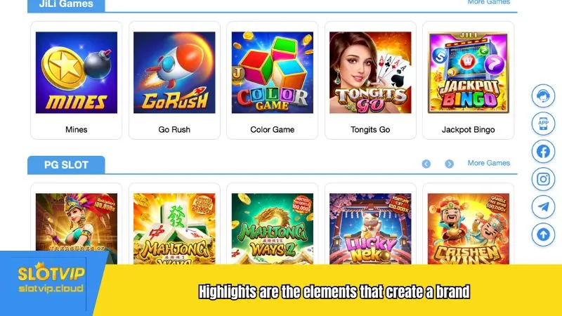 Highlights are the elements that create a brand