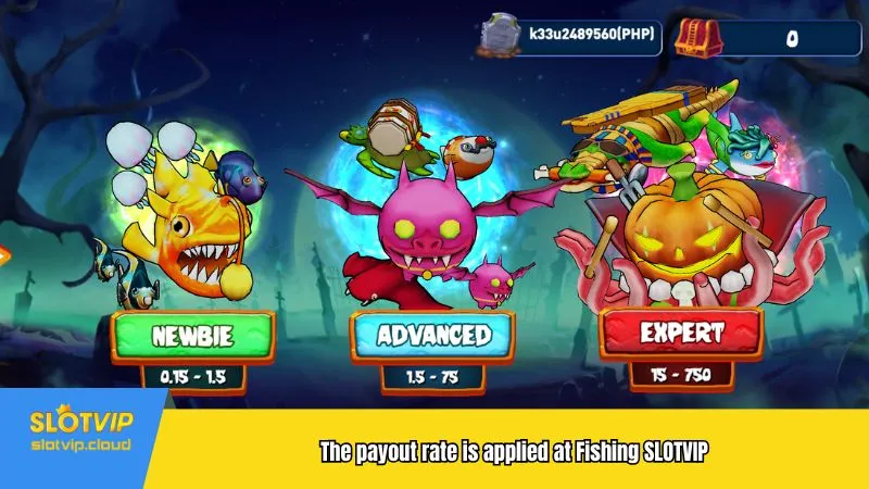 The payout rate is applied at Fishing SLOTVIP